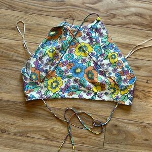 Zara backless floral top